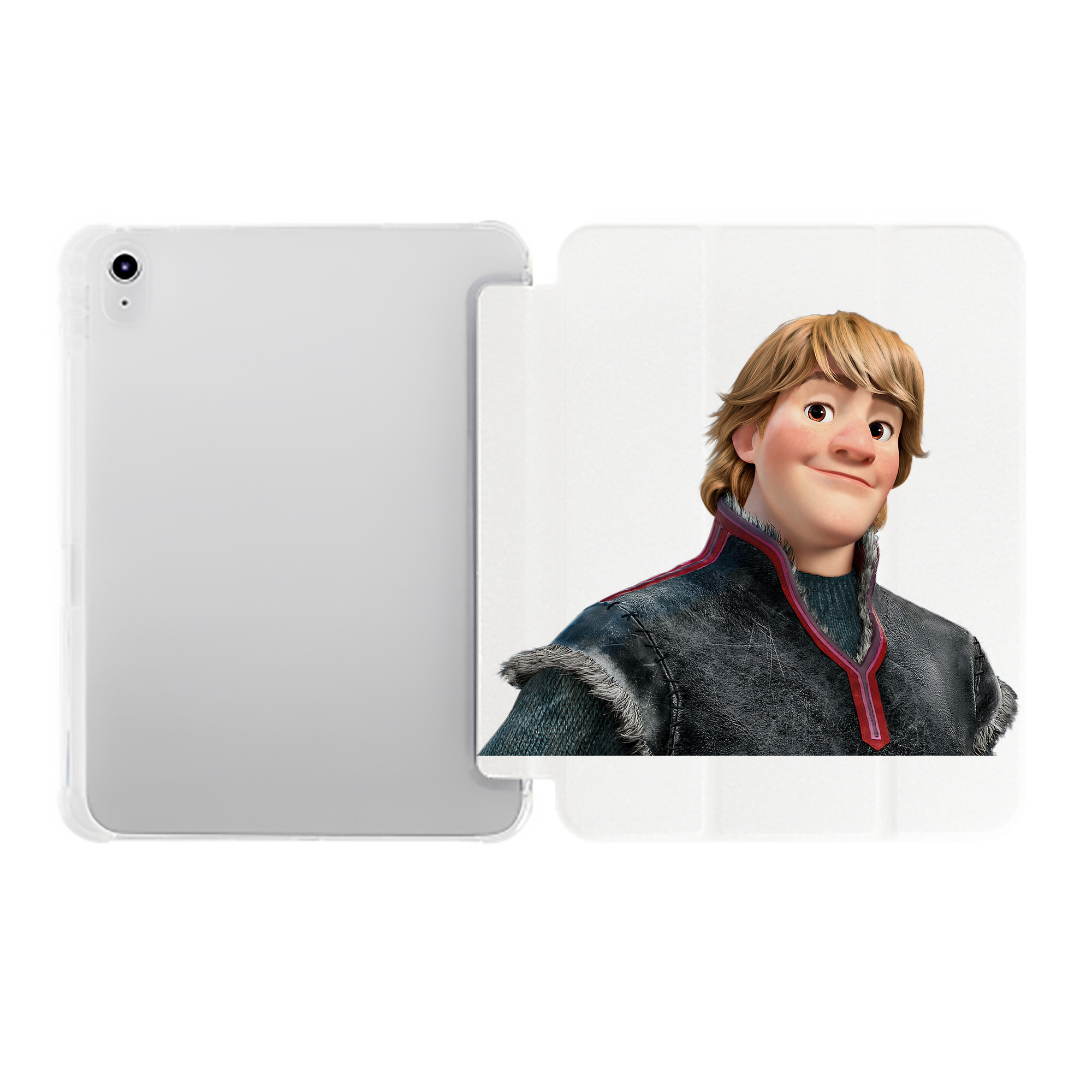 （画像用） アナと雪の女王 アンナ エルサ Frozen Anna Elsa IPad ケース ペン収納付き 三つ折りスタンド PUレザー×シリコン 対応機種9.5/10.5/10.9インチ